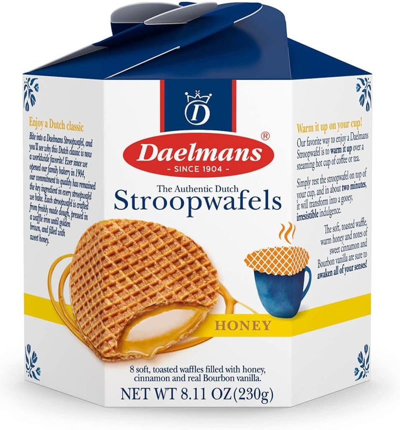 Daelmans Honey Stroopwafels Hex Box - Image 1
